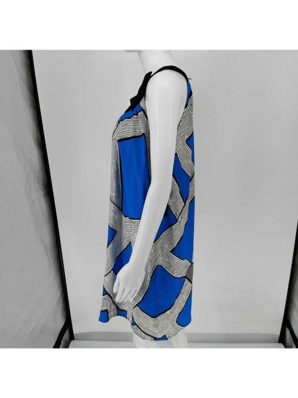 NWT BCBGMAXAZIRA Women's Blue White Sleeveless Shift Dress (Size Large) - Picture 2 of 16